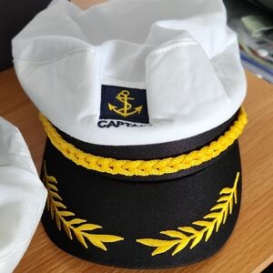2 Adult Captain Hat with Yellow Embroidery